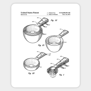 Measuring Spoons Patent - Baker Chef Kitchen Cafe Decor Art - White Sticker